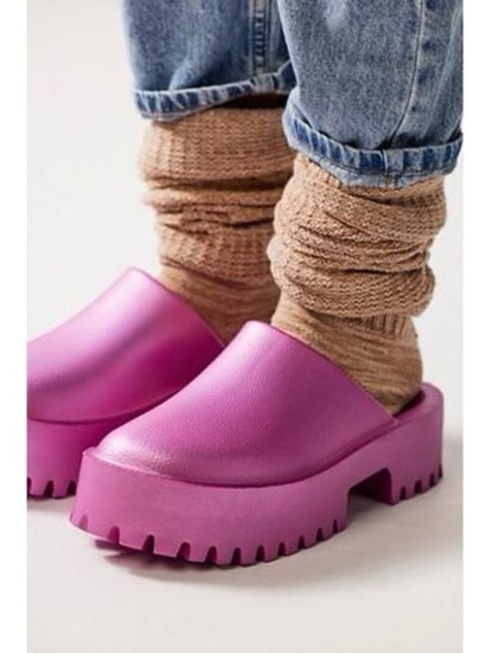 Jeffrey Campbell Clogge Magenta Platform Lug Sole Mule Clogs 40 US 9